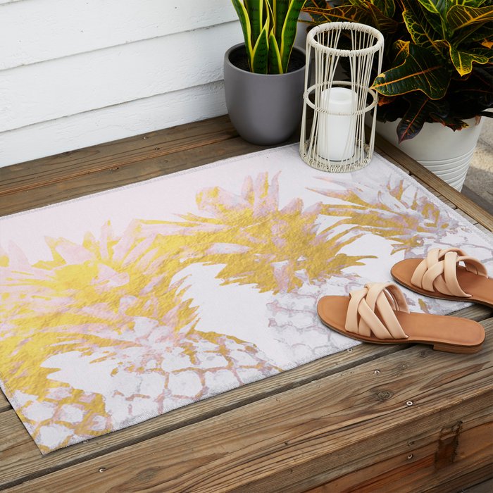 Golden pineapples Outdoor Rug Gallery Image 2