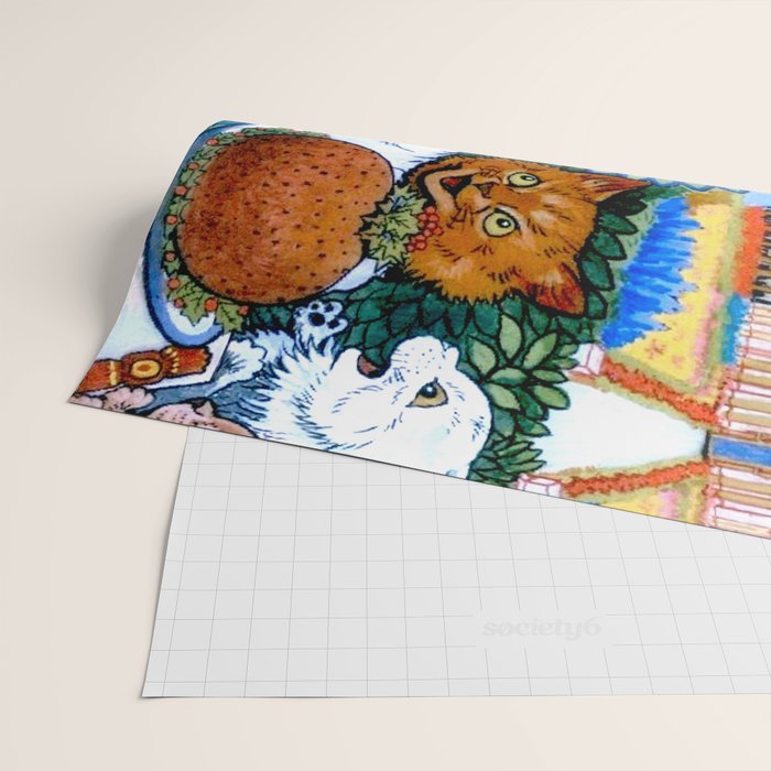 'Christmas Gift' Louis Wain Vintage Cat Wrapping Paper Gallery Image 2
