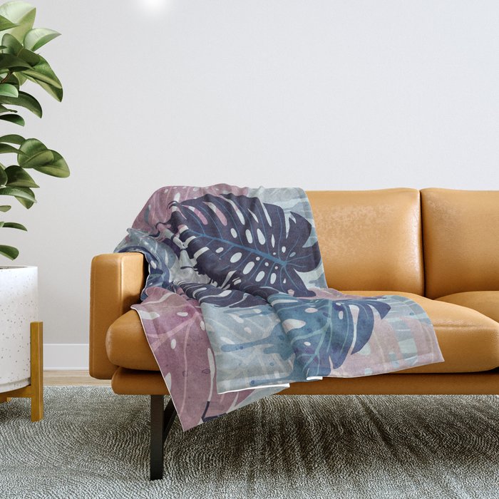 Monstera Melt Throw Blanket Gallery Image 1