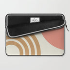 Mid century modern pink Sun and Rainbow Laptop Sleeve Gallery Image 2