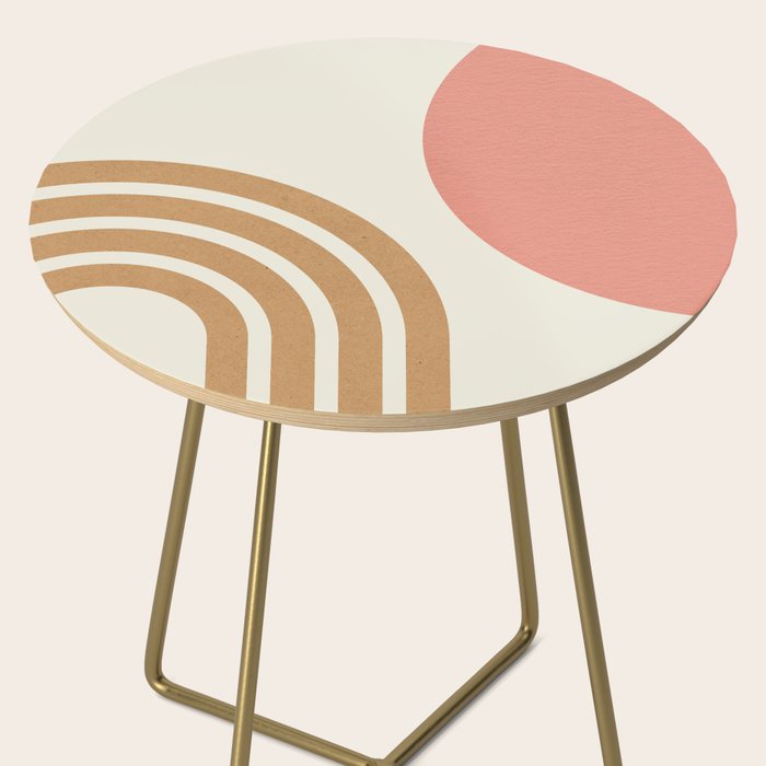 Mid century modern pink Sun and Rainbow Side Table Gallery Image 2