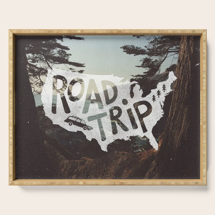 Road Trip USA - big sur Serving Tray Gallery Image 1