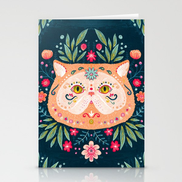 Candied Sugar Skull Kitty Stationery Card Gallery Image 2