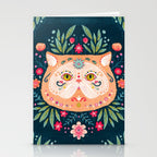 Candied Sugar Skull Kitty Stationery Card Gallery Image 2