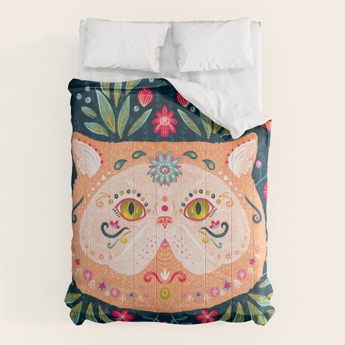 Candied Sugar Skull Kitty Comforter Gallery Image 6