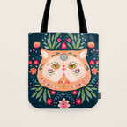 Candied Sugar Skull Kitty Tote Bag Gallery Image 1
