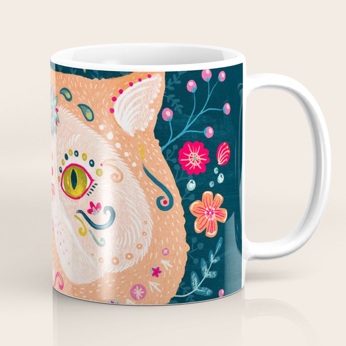 Candied Sugar Skull Kitty Coffee Mug Gallery Image 1