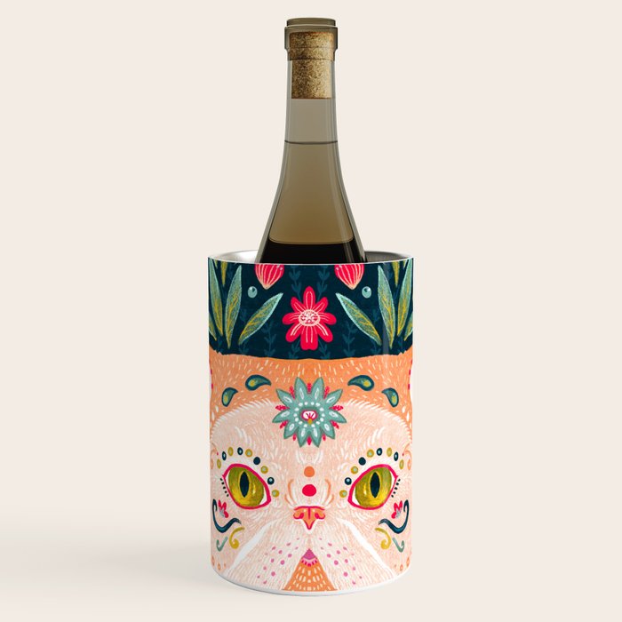 Candied Sugar Skull Kitty Wine Chiller Gallery Image 1
