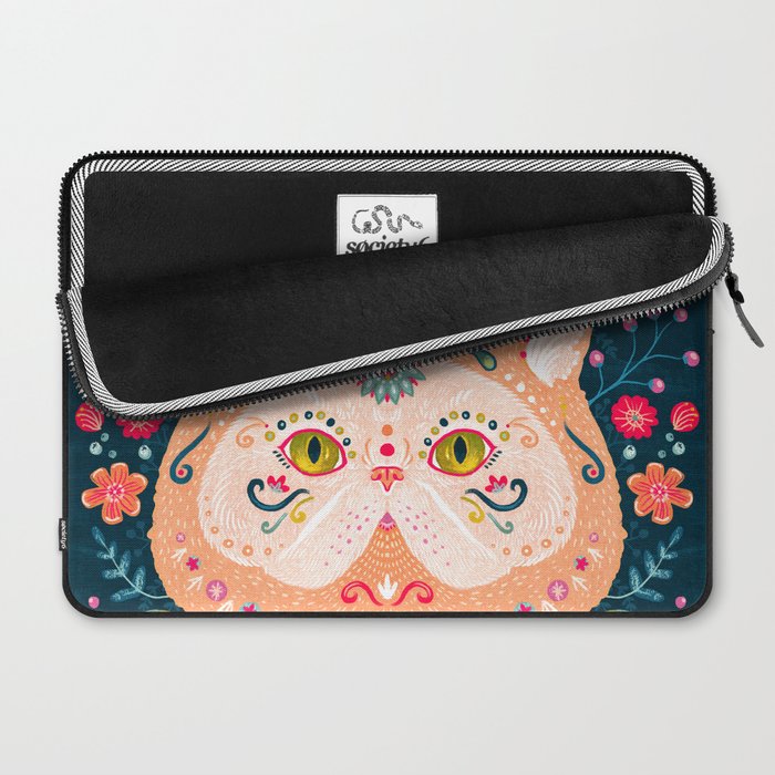 Candied Sugar Skull Kitty Laptop Sleeve Gallery Image 2