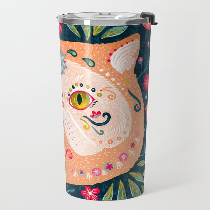 Candied Sugar Skull Kitty Travel Mug Gallery Image 2