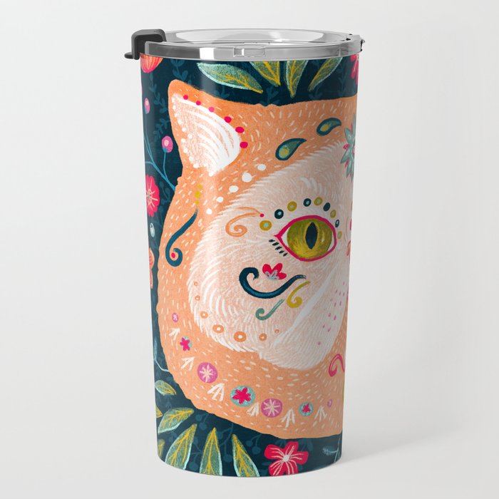 Candied Sugar Skull Kitty Travel Mug Gallery Image 3