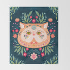 Candied Sugar Skull Kitty Throw Blanket Gallery Image 2