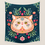 Candied Sugar Skull Kitty Wall Tapestry Gallery Image 4