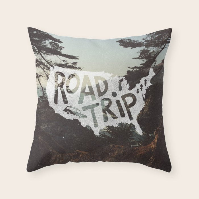 Road Trip USA - big sur Throw Pillow Gallery Image 1