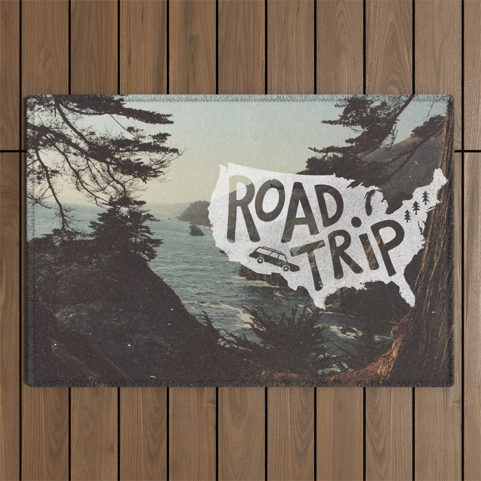 Road Trip USA - big sur Outdoor Rug