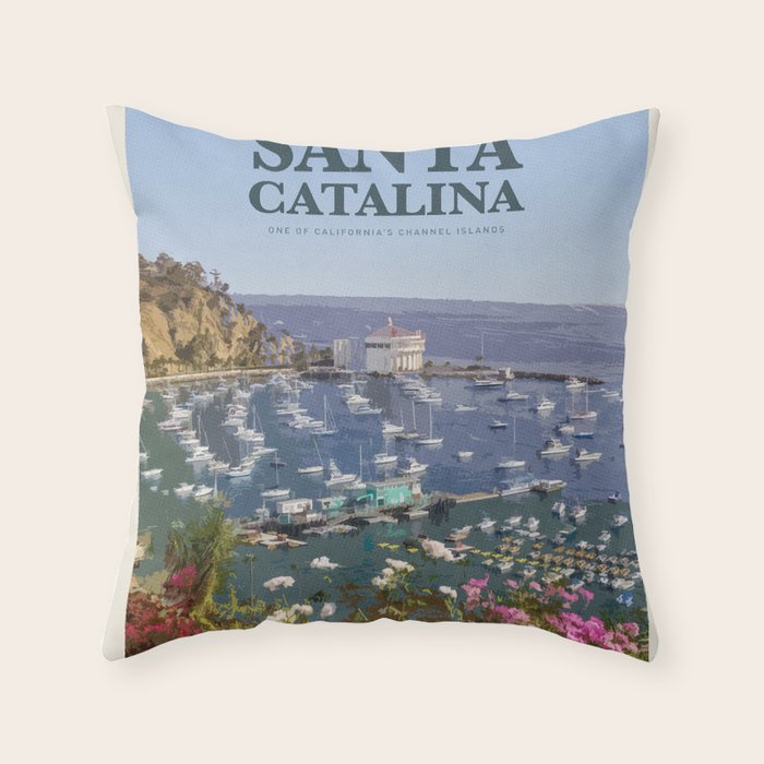 Visit Santa Catalina Throw Pillow Gallery Image 6