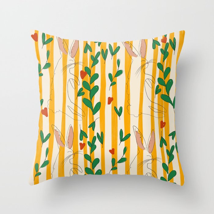 Rabbits Throw Pillow Gallery Image 1