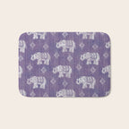 Elephants on Linen - Amethyst Bath Mat Gallery Image 1