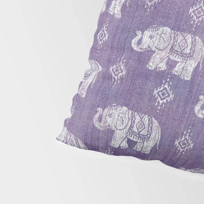 Elephants on Linen - Amethyst Pillow Sham Gallery Image 4