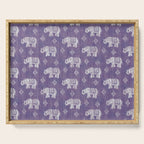 Elephants on Linen - Amethyst Serving Tray Gallery Image 1