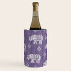Elephants on Linen - Amethyst Wine Chiller Gallery Image 1
