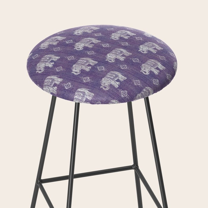 Elephants on Linen - Amethyst Stool Gallery Image 2