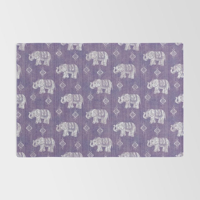 Elephants on Linen - Amethyst Rug Gallery Image 2