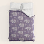 Elephants on Linen - Amethyst Comforter Gallery Image 6