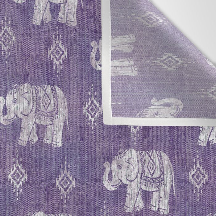 Elephants on Linen - Amethyst Wall Tapestry Gallery Image 3