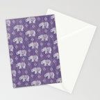 Elephants on Linen - Amethyst Stationery Card Gallery Image 2