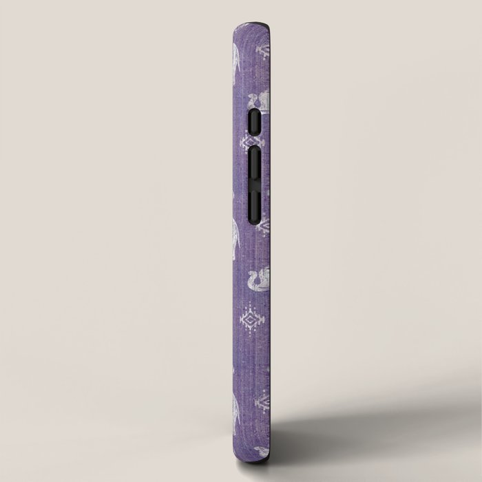 Elephants on Linen - Amethyst iPhone Case Gallery Image 2