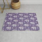 Elephants on Linen - Amethyst Rug Gallery Image 1