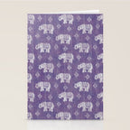 Elephants on Linen - Amethyst Stationery Card Gallery Image 2