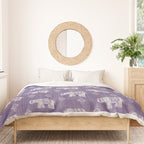 Elephants on Linen - Amethyst Duvet Cover Gallery Image 3