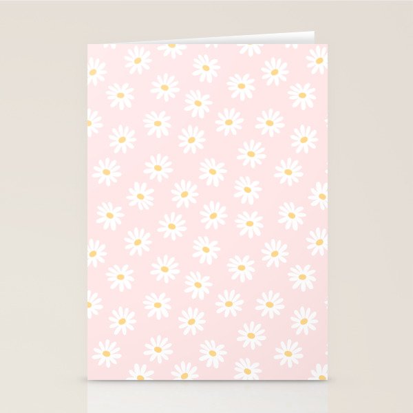 Pink Daisy Pattern Stationery Card Gallery Image 2