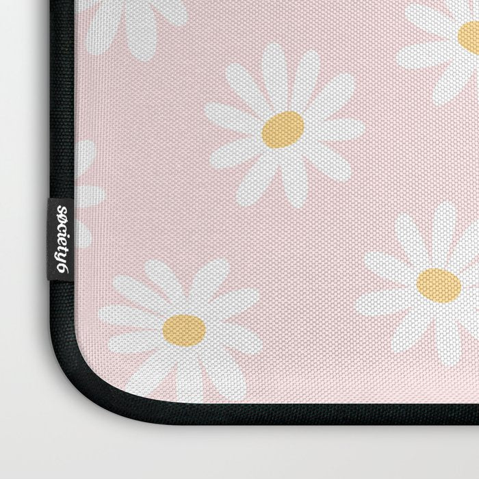 Pink Daisy Pattern Laptop Sleeve Gallery Image 3