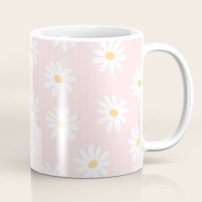 Pink Daisy Pattern Coffee Mug Gallery Image 1