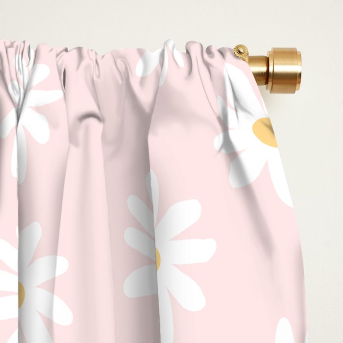 Pink Daisy Pattern Window Curtain Gallery Image 2