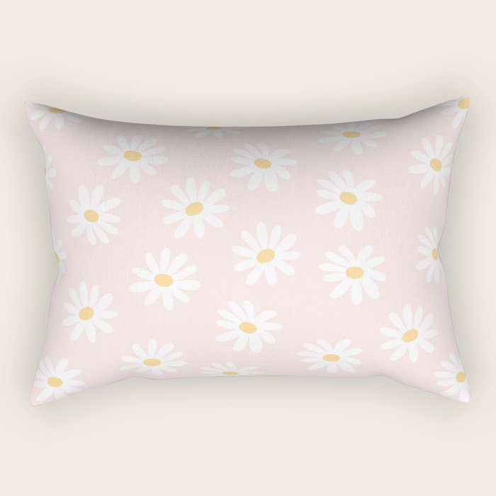 Pink Daisy Pattern Rectangular Pillow Gallery Image 2