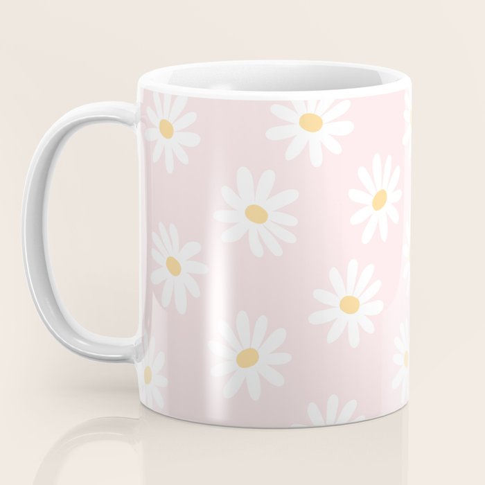 Pink Daisy Pattern Coffee Mug Gallery Image 3