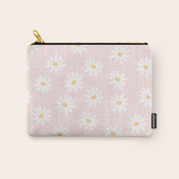 Pink Daisy Pattern Carry All Pouch Gallery Image 1