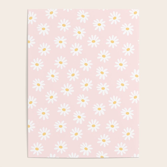 Pink Daisy Pattern Poster Gallery Image 1