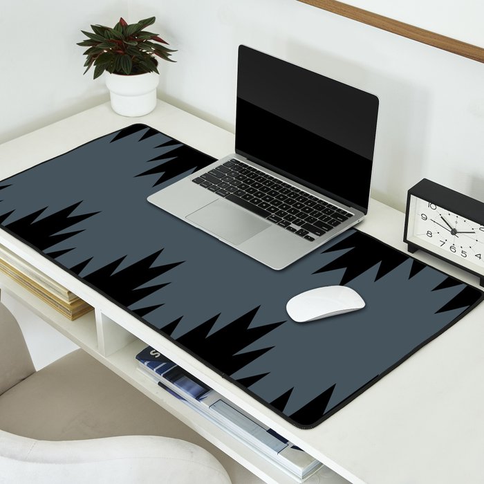 Geometric Southwestern Minimalism - Neutral Blue Desk Mat Gallery Image 2