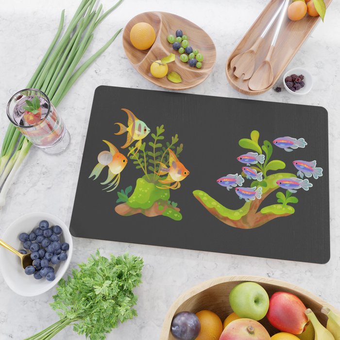 Freshwater fish and plants 1 Cutting Board Gallery Image 2