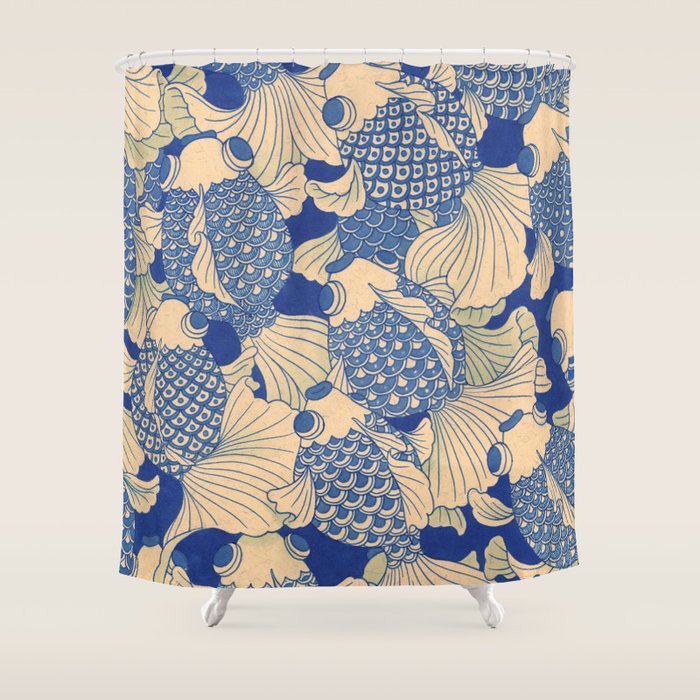 Blue Fish Shower Curtain Gallery Image 1