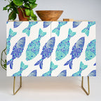 Indonesian Fish Duo - Navy & Turquoise Palette Credenza Gallery Image 1
