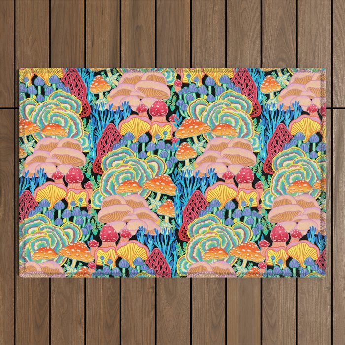 Fungi World (Mushroom world) - BKBG Outdoor Rug Gallery Image 1