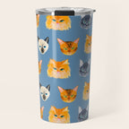 Cats Blue Travel Mug Gallery Image 1