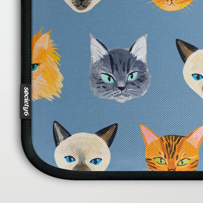 Cats Blue Laptop Sleeve Gallery Image 3