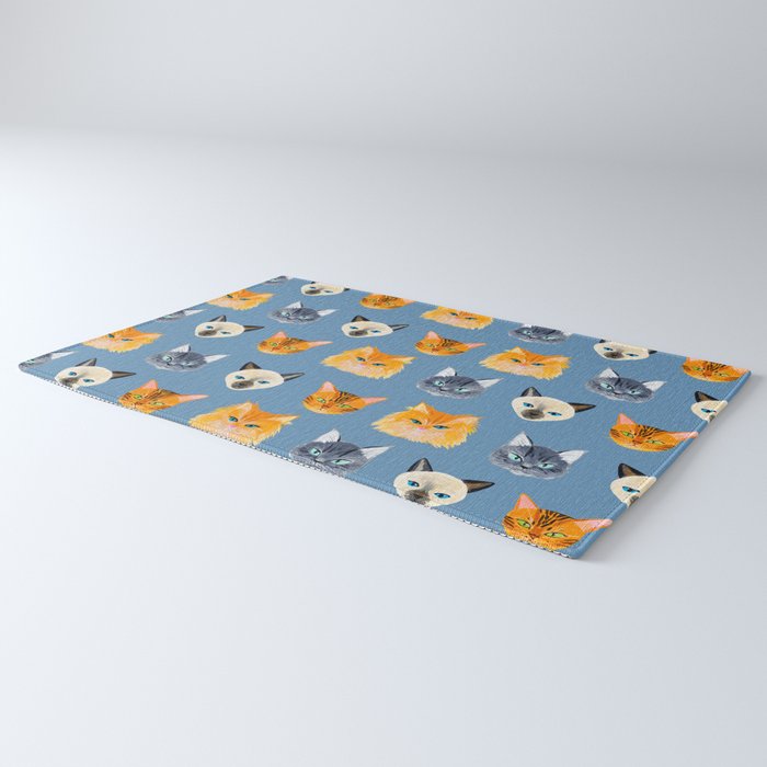Cats Blue Rug Gallery Image 3